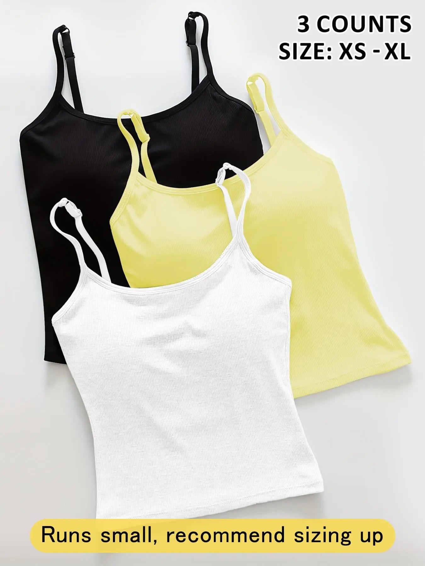 Women's Basic Solid Ribbed Cami Spaghetti Strap Tank Top