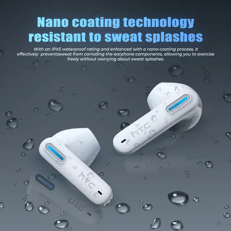 HTC NE49 TWS Wireless Earbuds - Bluetooth 6.0 Gaming Headsets