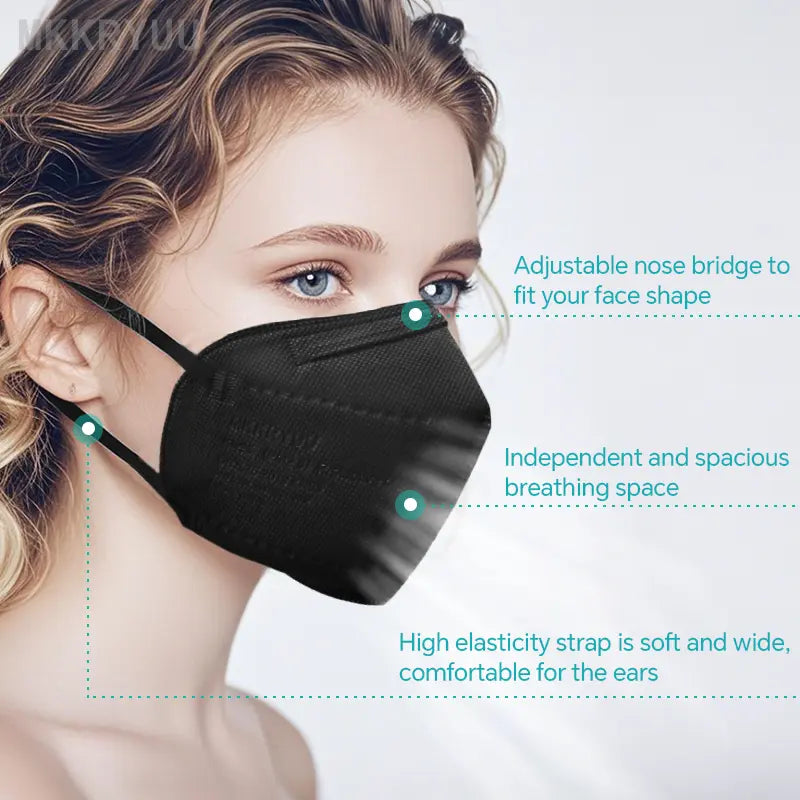 100 pieces - KN95 Mask, 5-layer breathable design