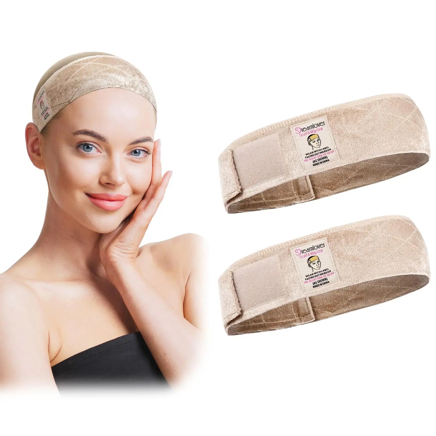 Dreamlover Brown Black Wig Grip Band 2pcs for Women