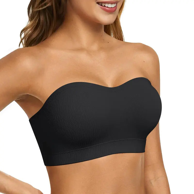 Women Non-Slip Bandeau Bras With Comfortable Strapless Bra