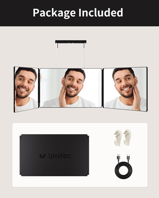 Umitec Adjustable LED Light 3 Way Mirror