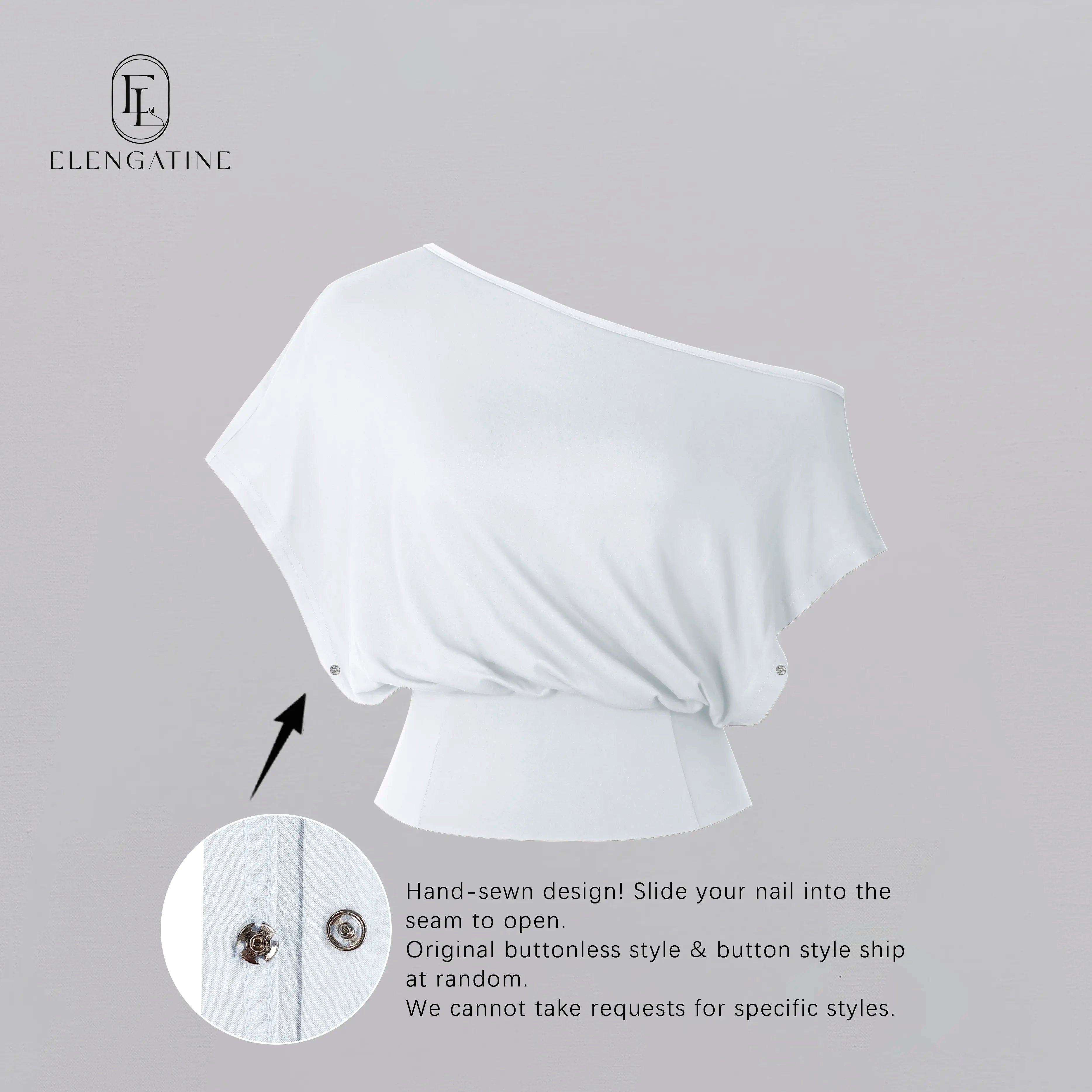 Elengatine Women's Off-Shoulder Crop Top (2 Pack)