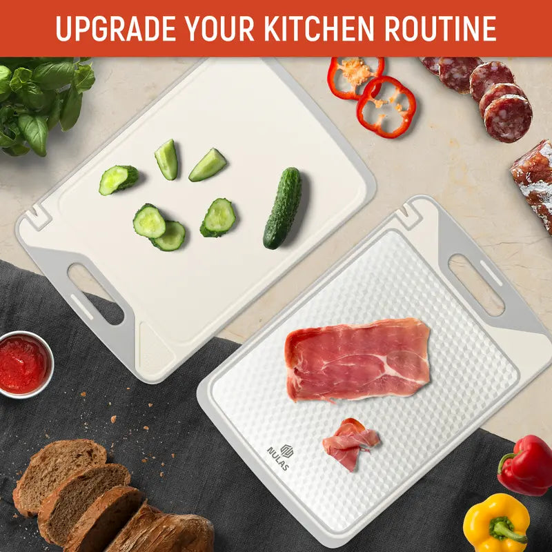 NULAS 2-in-1 Stainless Steel & Non-Toxic PP Cutting Board