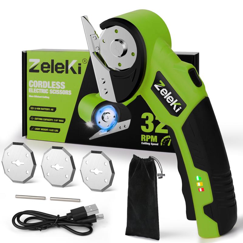 Zeleki Cordless Electric Scissors 4V – Rechargeable Heavy Duty Cutter