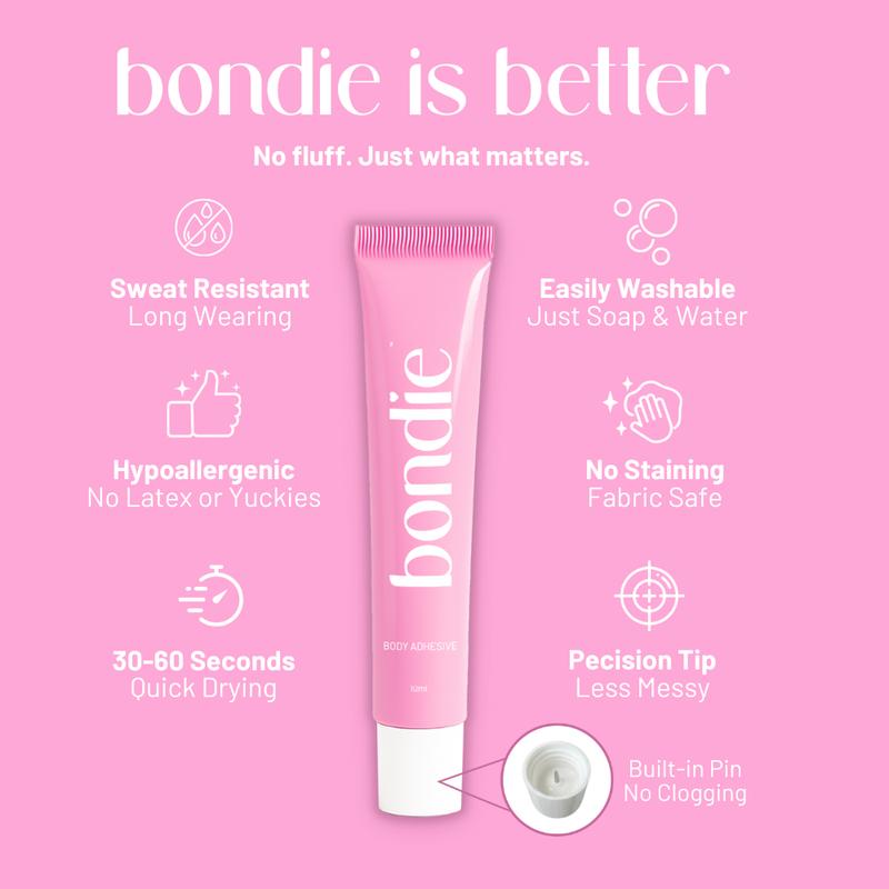 Body Adhesive - Sweat & Water Resistant, Stain-Free, Easy to Remove