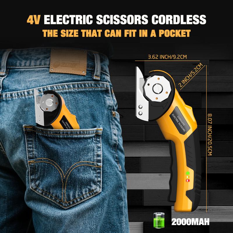 Zeleki Cordless Electric Scissors 4V – Rechargeable Heavy Duty Cutter