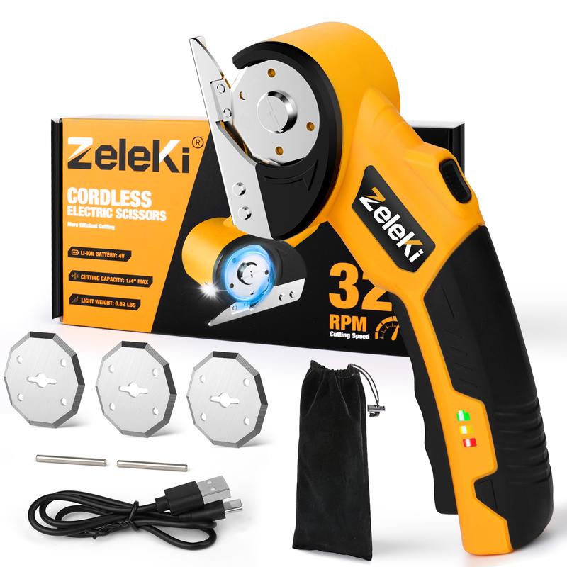 Zeleki Cordless Electric Scissors 4V – Rechargeable Heavy Duty Cutter