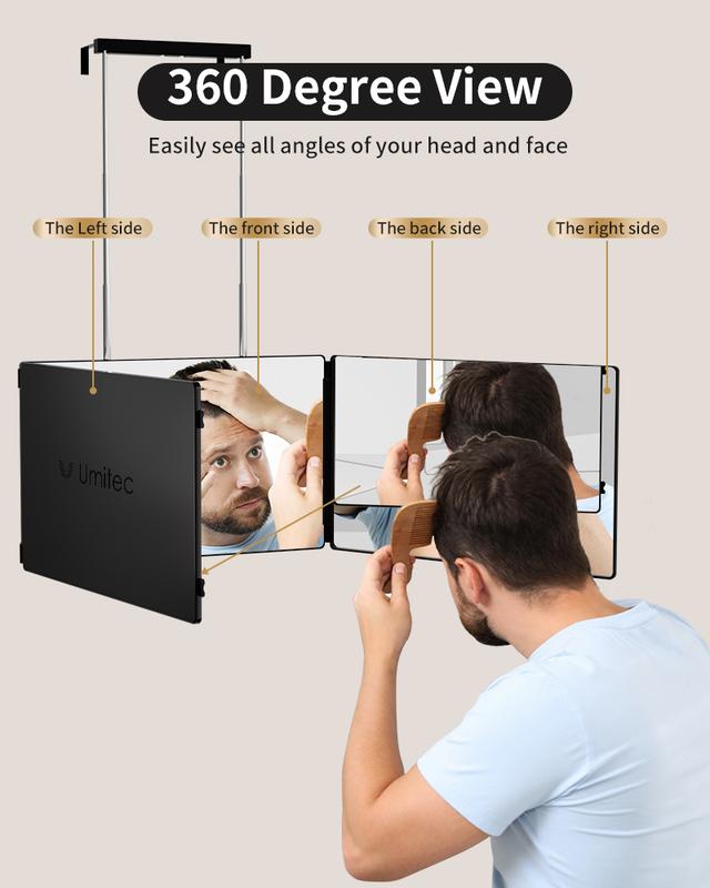 Umitec Adjustable LED Light 3 Way Mirror