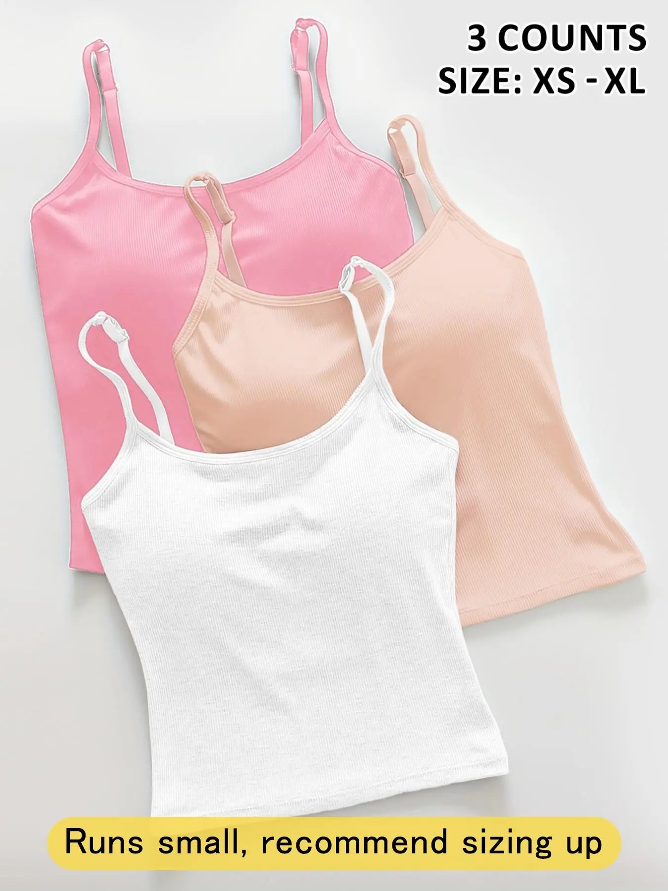 Women's Basic Solid Ribbed Cami Spaghetti Strap Tank Top