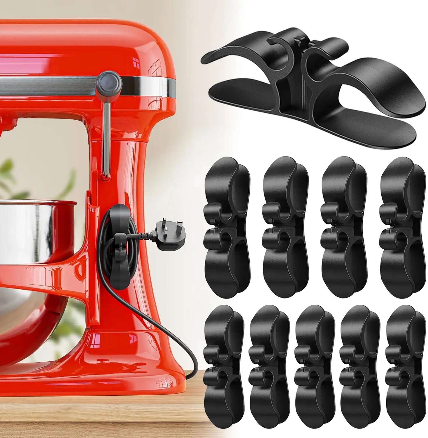 10-Pack Kitchen Appliance Cord Organizer Hooks with Upgraded 3M Glue