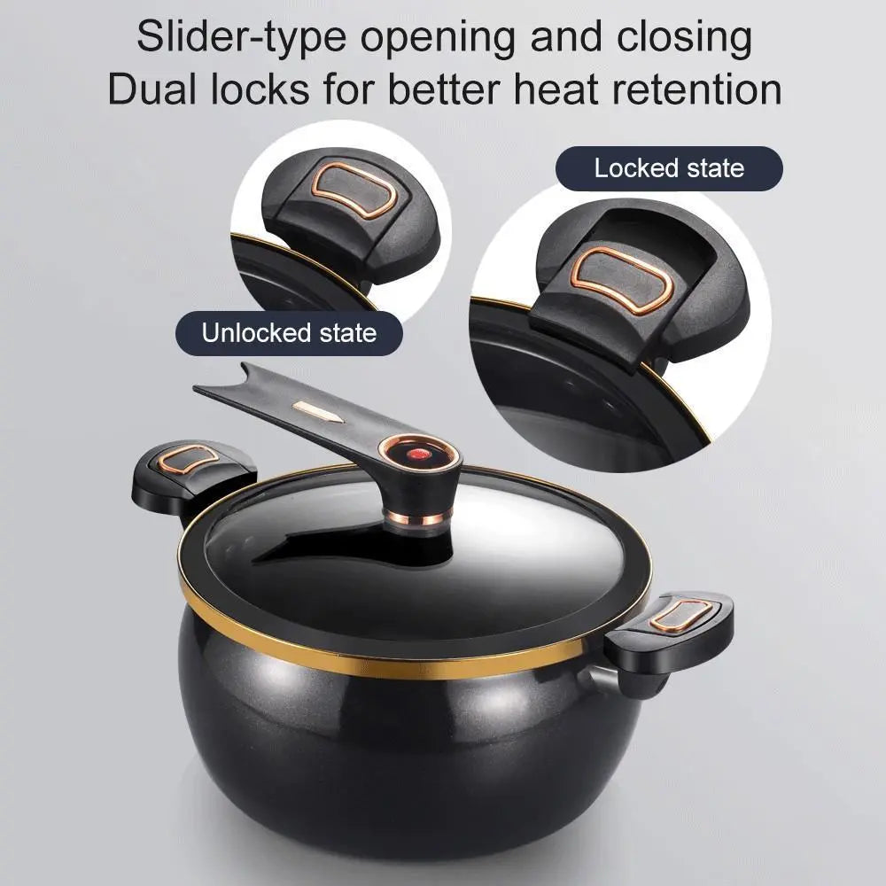 Large Capacity Stockpot with Twist Lock Handle for Quick Cooking