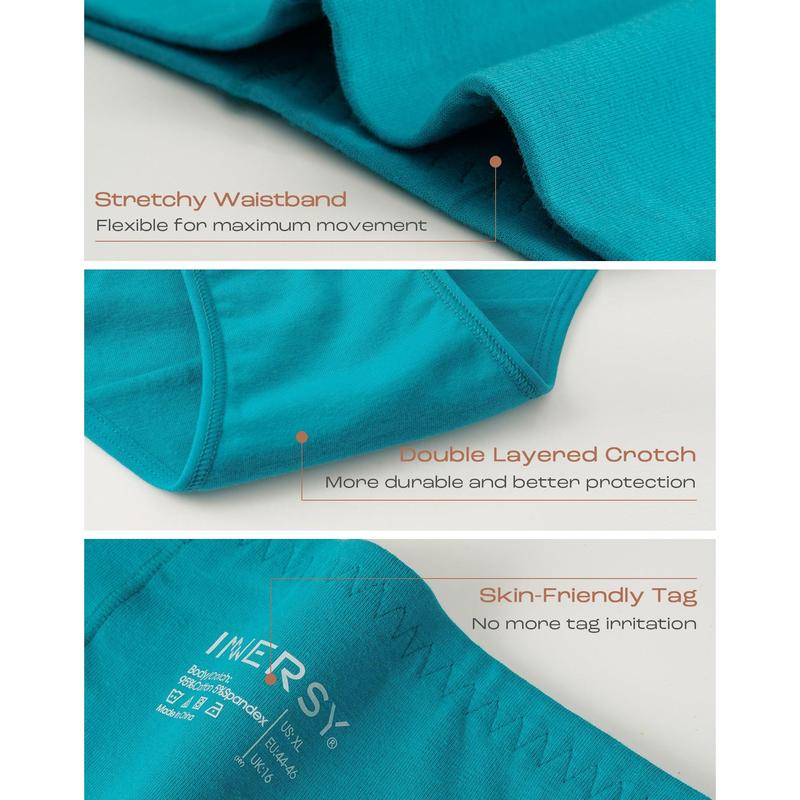 INNERSY Women's Plus Size XL-5XL High Waisted Cotton Underwear 4-Pack