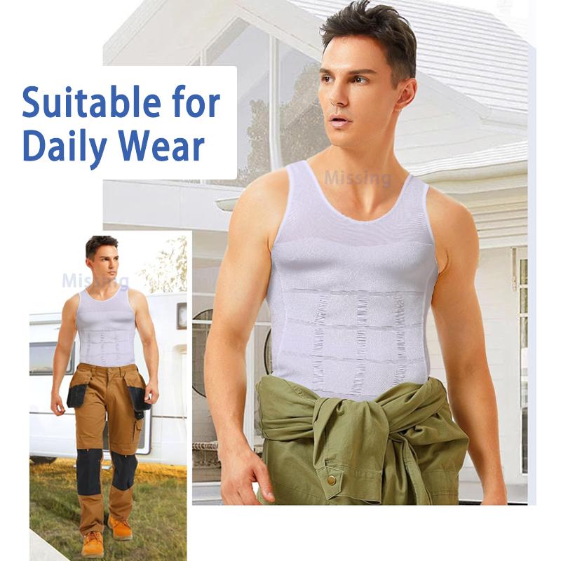 2 Pack Men Round Neck Compression Tank Top