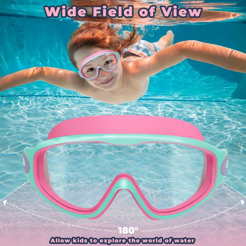 2 Pack Kids Swim Goggles for 3-15 UV Protection Anti-Fog