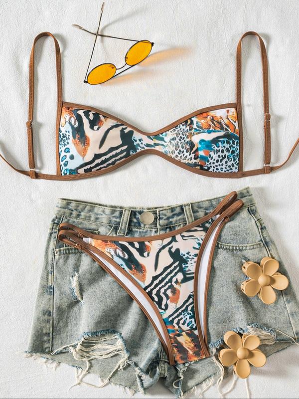 Two-Piece Set Women's Floral Print lifting Bikini Set