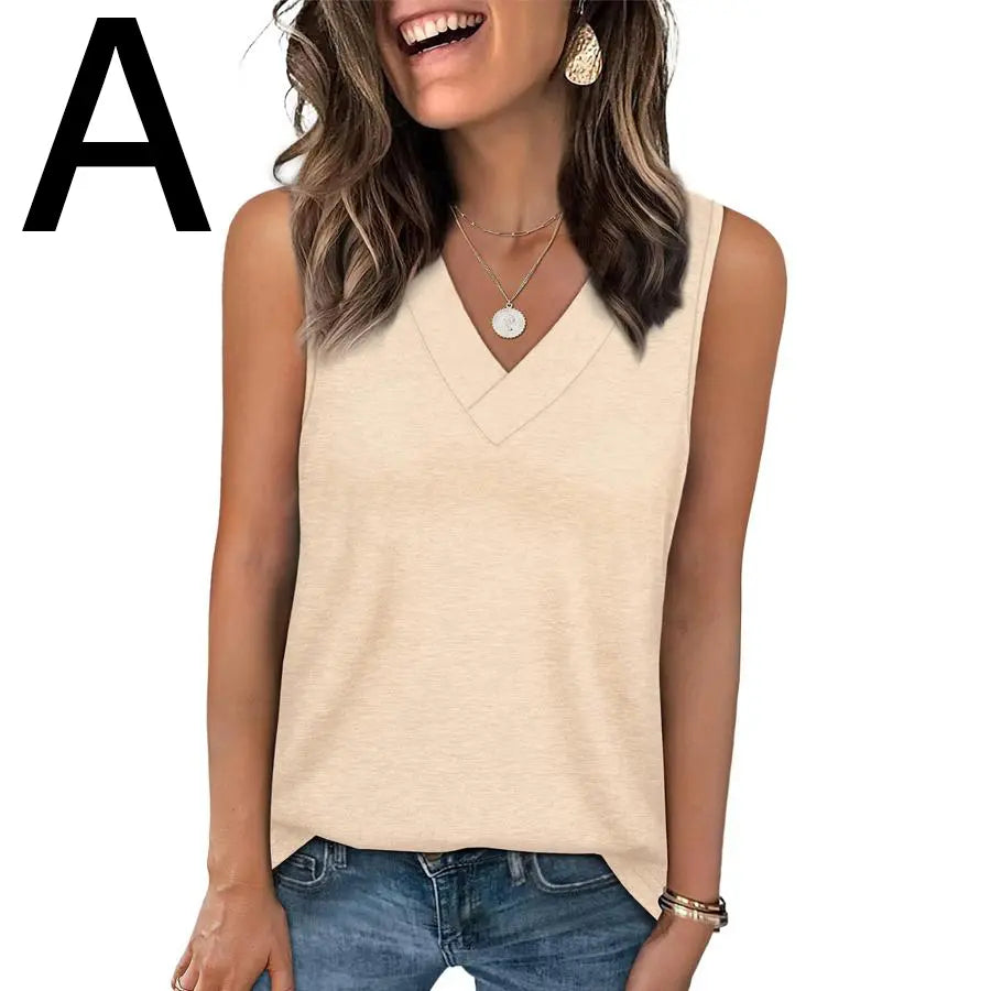 WIHOLL Tank Tops for Women Summer V Neck T Shirts [2 PACK]