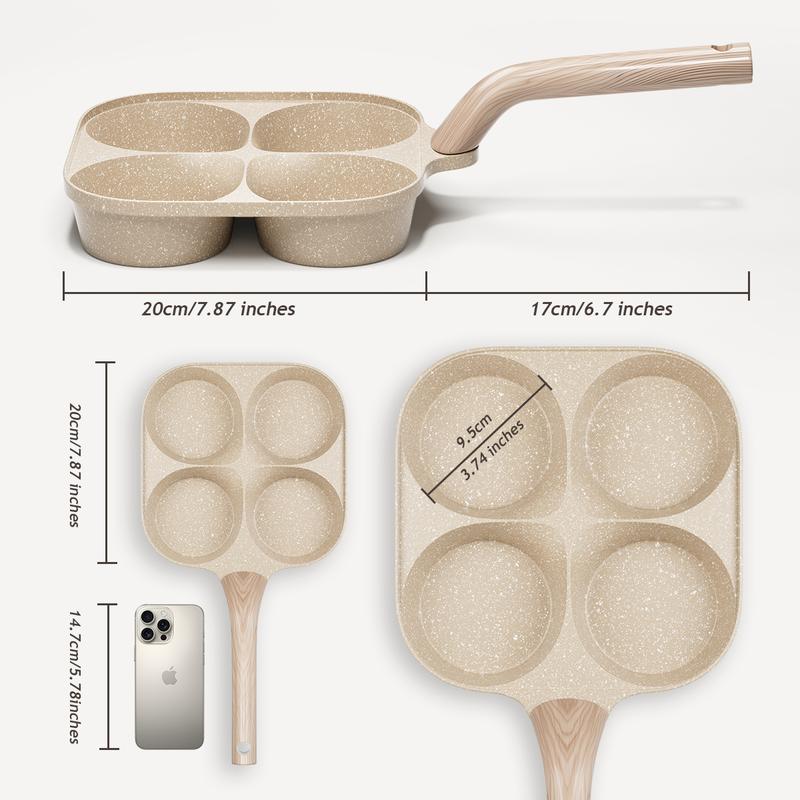 Non-stick Egg Frying Pan, 4 Hole Skillet