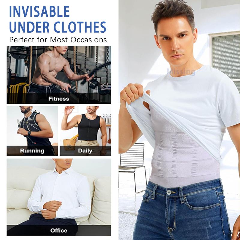 2 Pack Men Round Neck Compression Tank Top