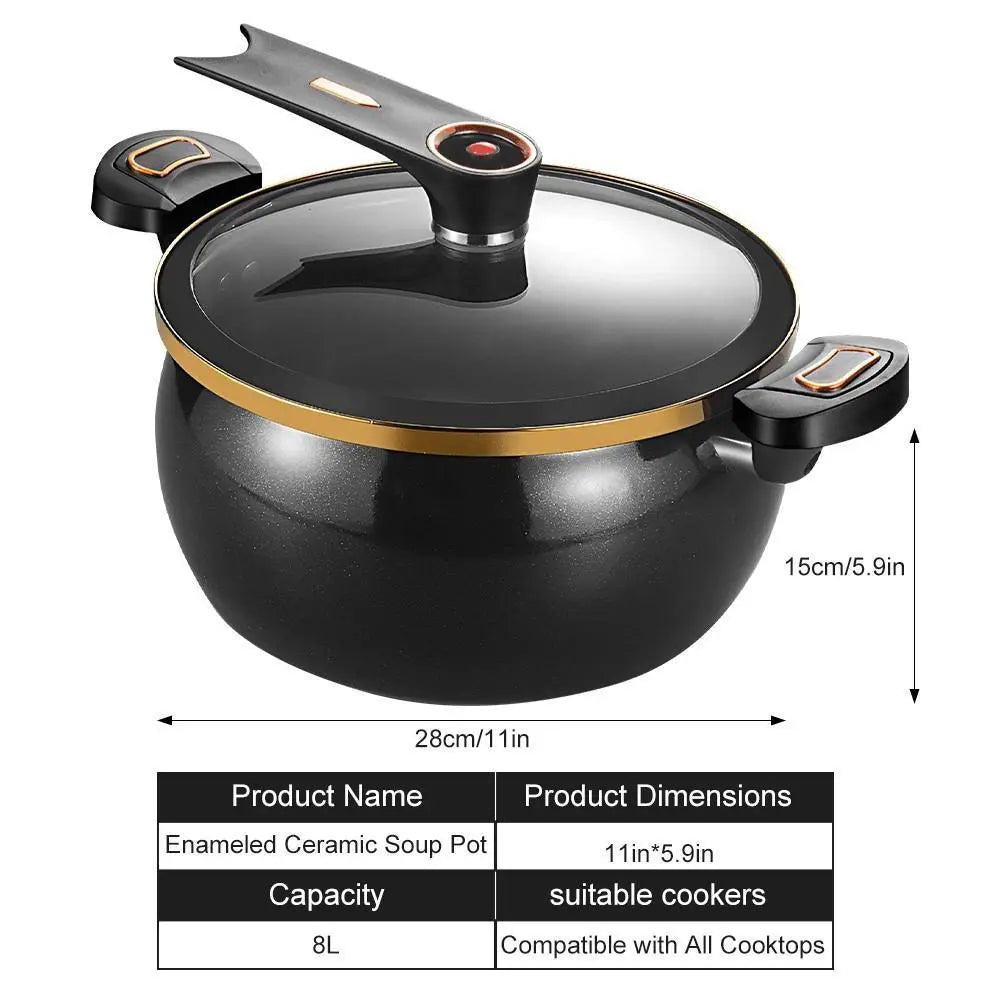 Large Capacity Stockpot with Twist Lock Handle for Quick Cooking