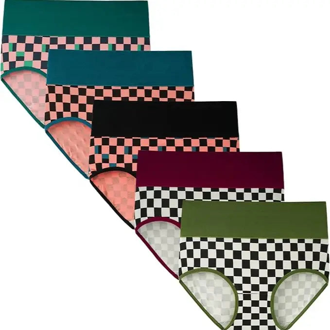 INNERSY Women's High Waisted Cotton Panties 5-Pack