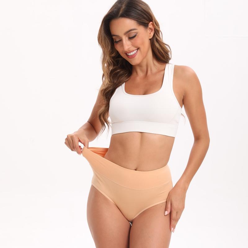 INNERSY Women's High Waisted Cotton Panties 5-Pack
