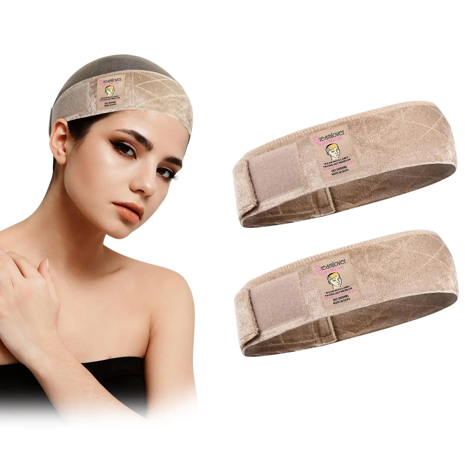Dreamlover Brown Black Wig Grip Band 2pcs for Women