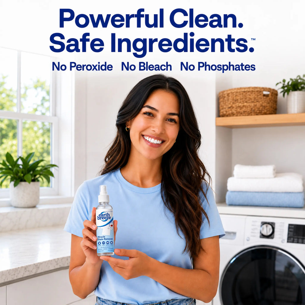 Earth Breeze Miracle Stain Remover Spray, 4fl oz Non-Toxic Bottled Spray All-Purpose Cleaner