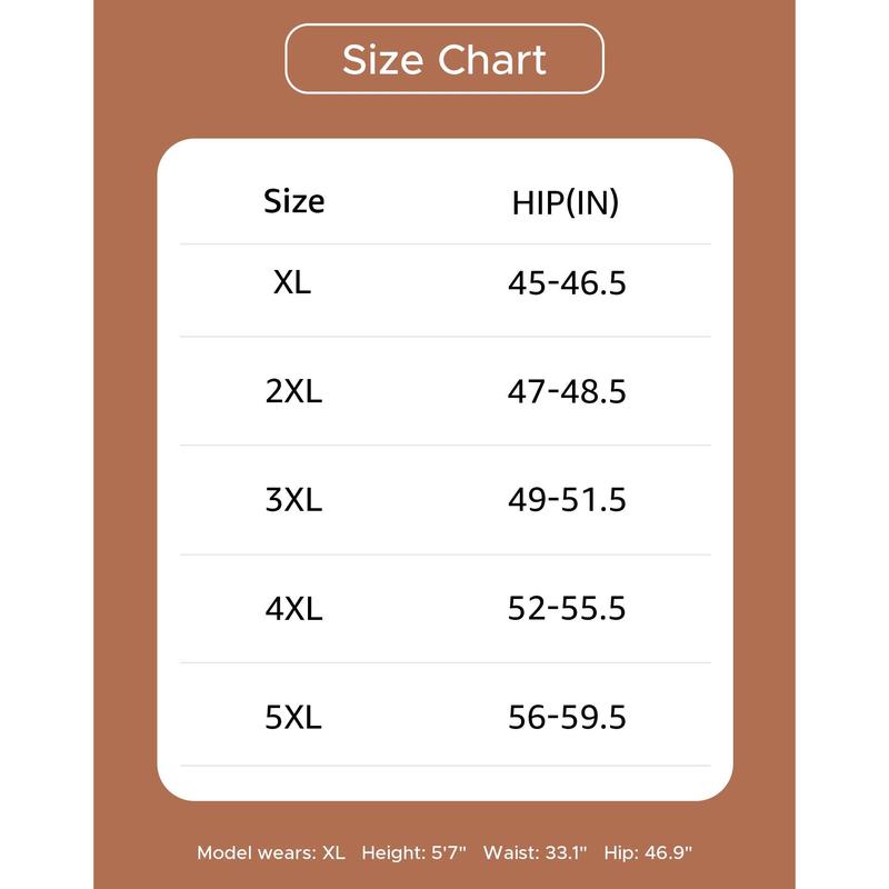 INNERSY Women's Plus Size XL-5XL High Waisted Cotton Underwear 4-Pack