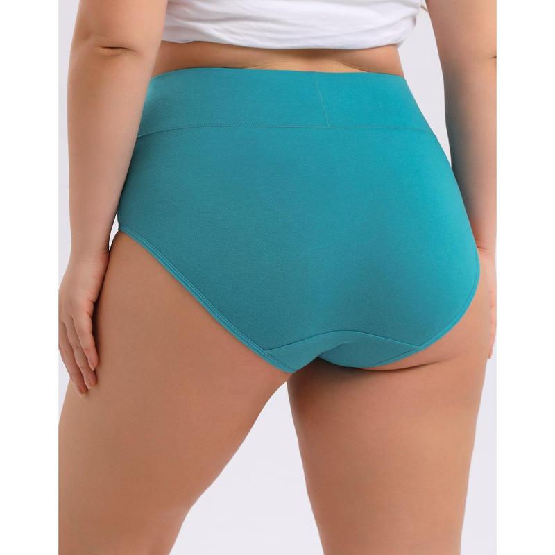 INNERSY Women's Plus Size XL-5XL High Waisted Cotton Underwear 4-Pack