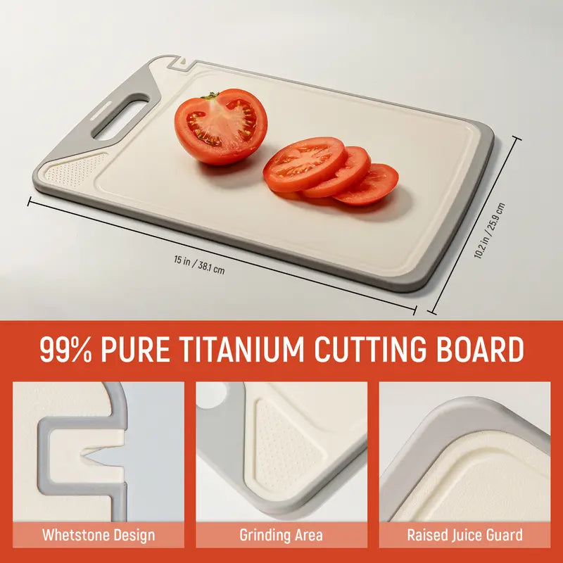 NULAS 2-in-1 Stainless Steel & Non-Toxic PP Cutting Board