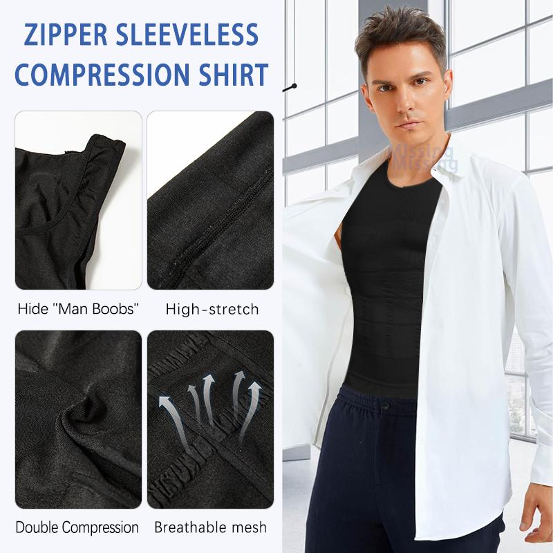 2 Pack Men Round Neck Compression Tank Top