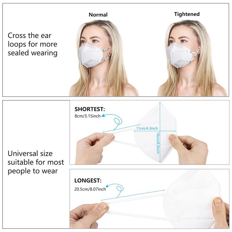100 pieces - KN95 Mask, 5-layer breathable design