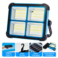 Qawtor Solar Rechargeable LED Work Light - 288 Super Bright 5730 Beads Floodlight,