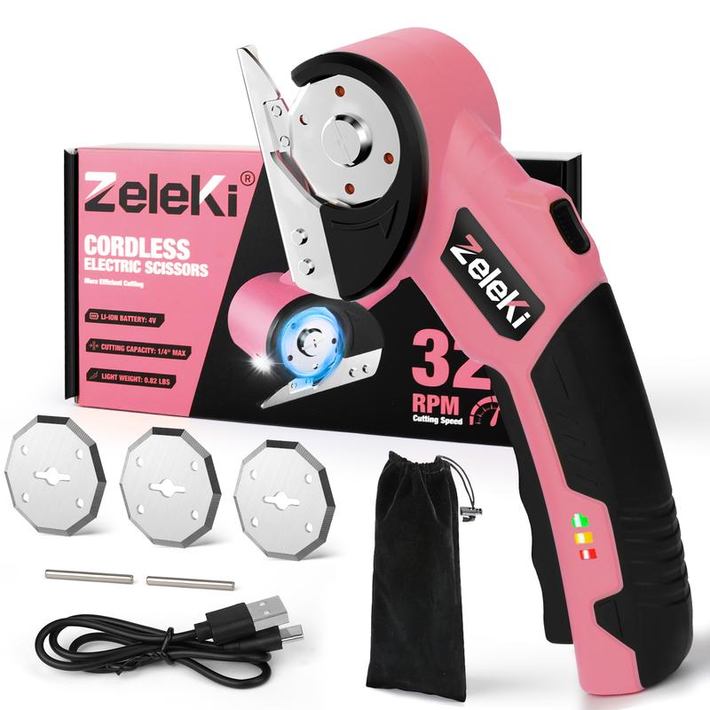 Zeleki Cordless Electric Scissors 4V – Rechargeable Heavy Duty Cutter