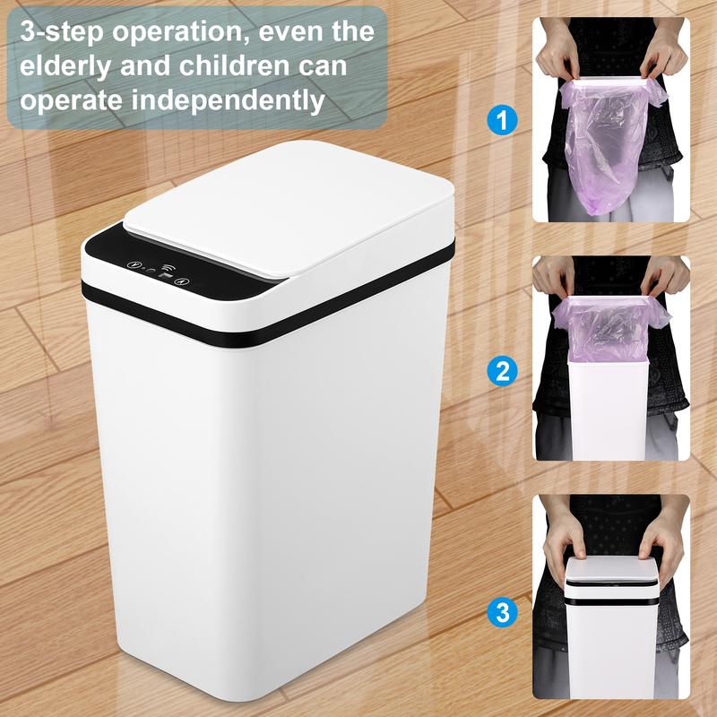 12L ABS Automatic Trash Bin, Touchless Motion Sensor
