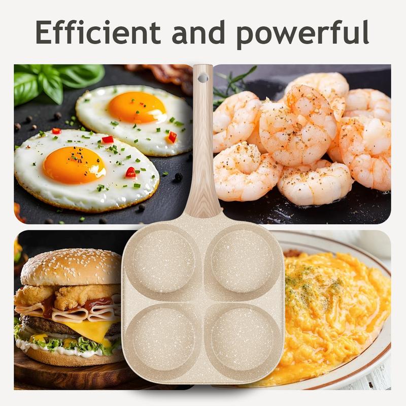 Non-stick Egg Frying Pan, 4 Hole Skillet