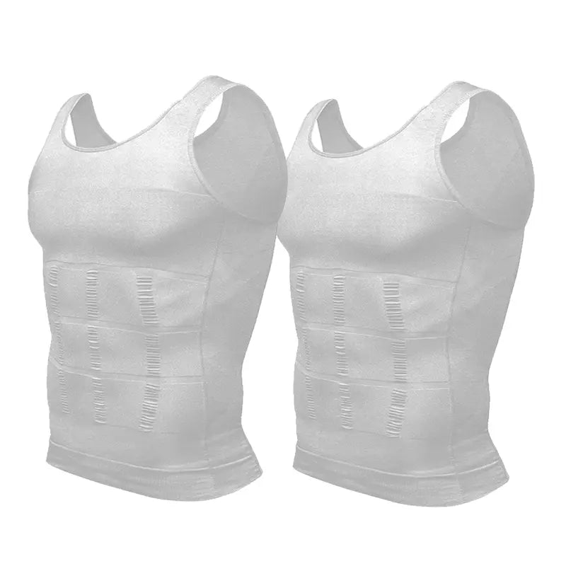 2 Pack Men Round Neck Compression Tank Top