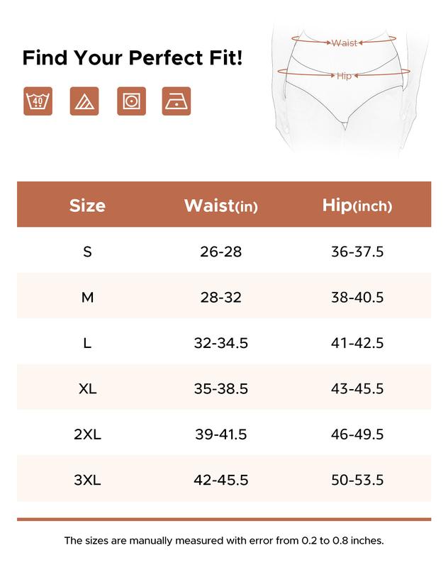 INNERSY Women's High Waisted Cotton Panties 5-Pack