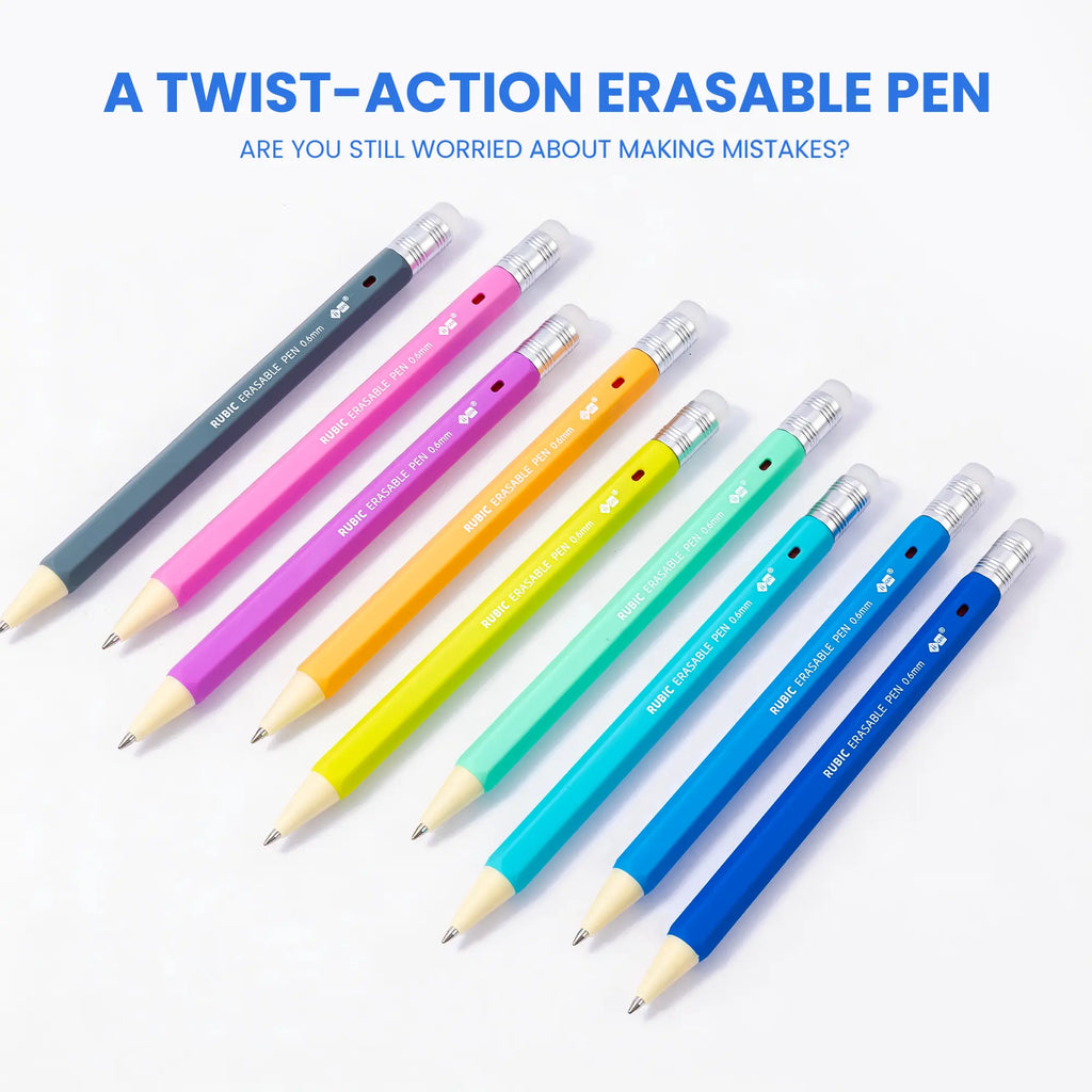 36 Erasable Gel Pens - 0.6mm Retractable Twist Magic Pens with Ergonomic Hexagonal Barrel Grip