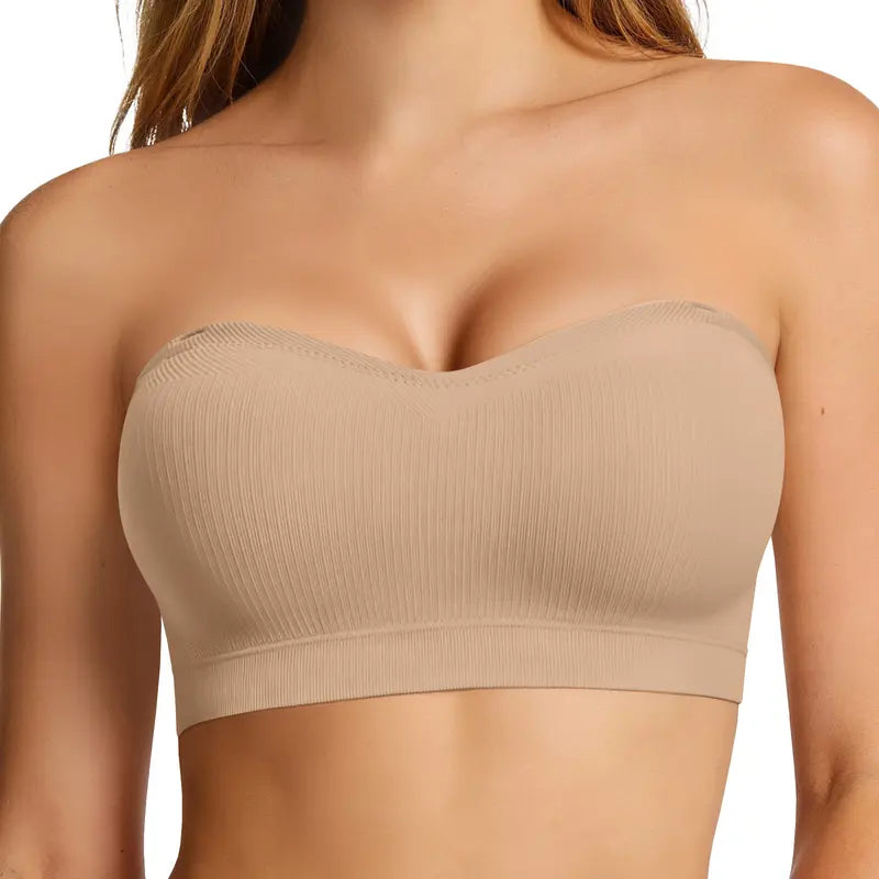 Women Non-Slip Bandeau Bras With Comfortable Strapless Bra