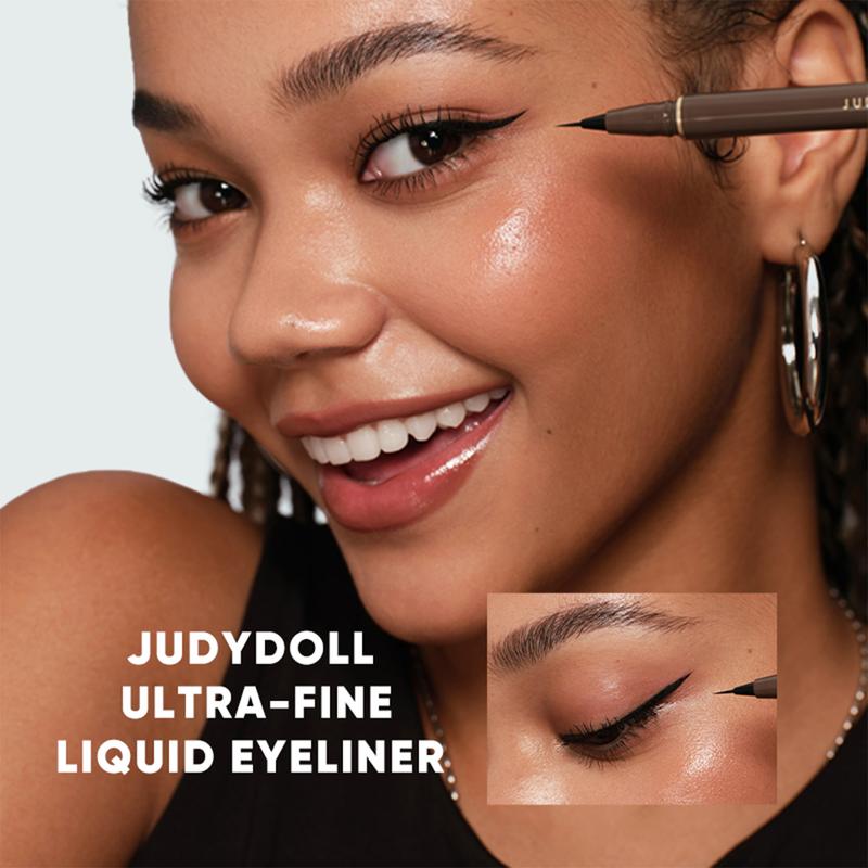 JUDYDOLL Ultra-Fine Liquid Eyeliner, Waterproof Liquid Eye Liner, Stay All Day Makeup