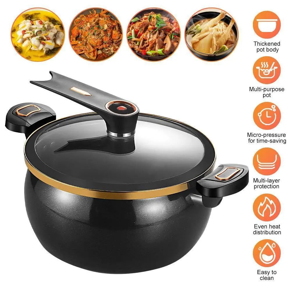 Large Capacity Stockpot with Twist Lock Handle for Quick Cooking