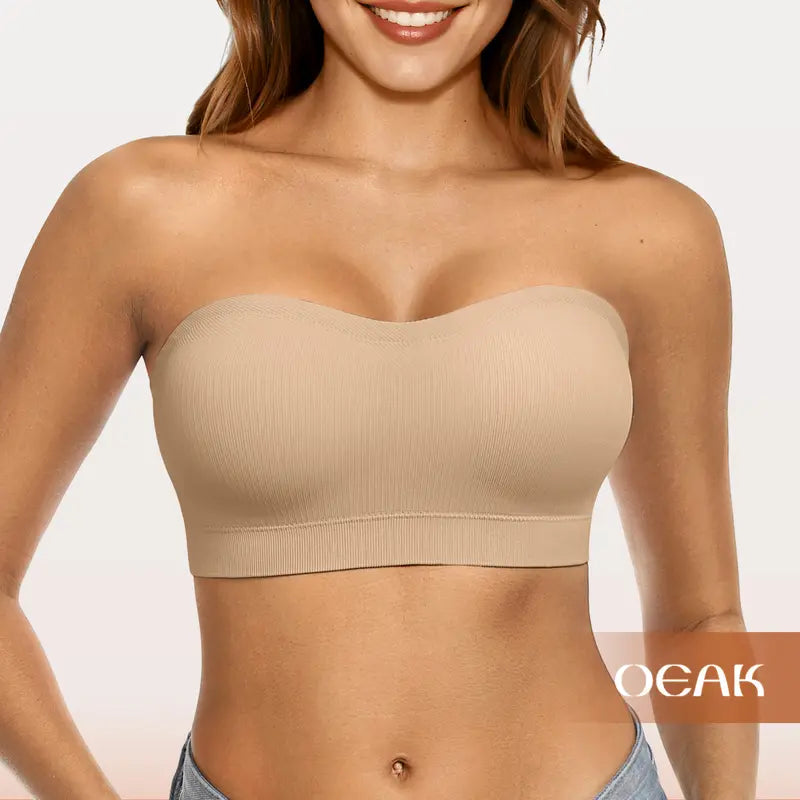 Women Non-Slip Bandeau Bras With Comfortable Strapless Bra