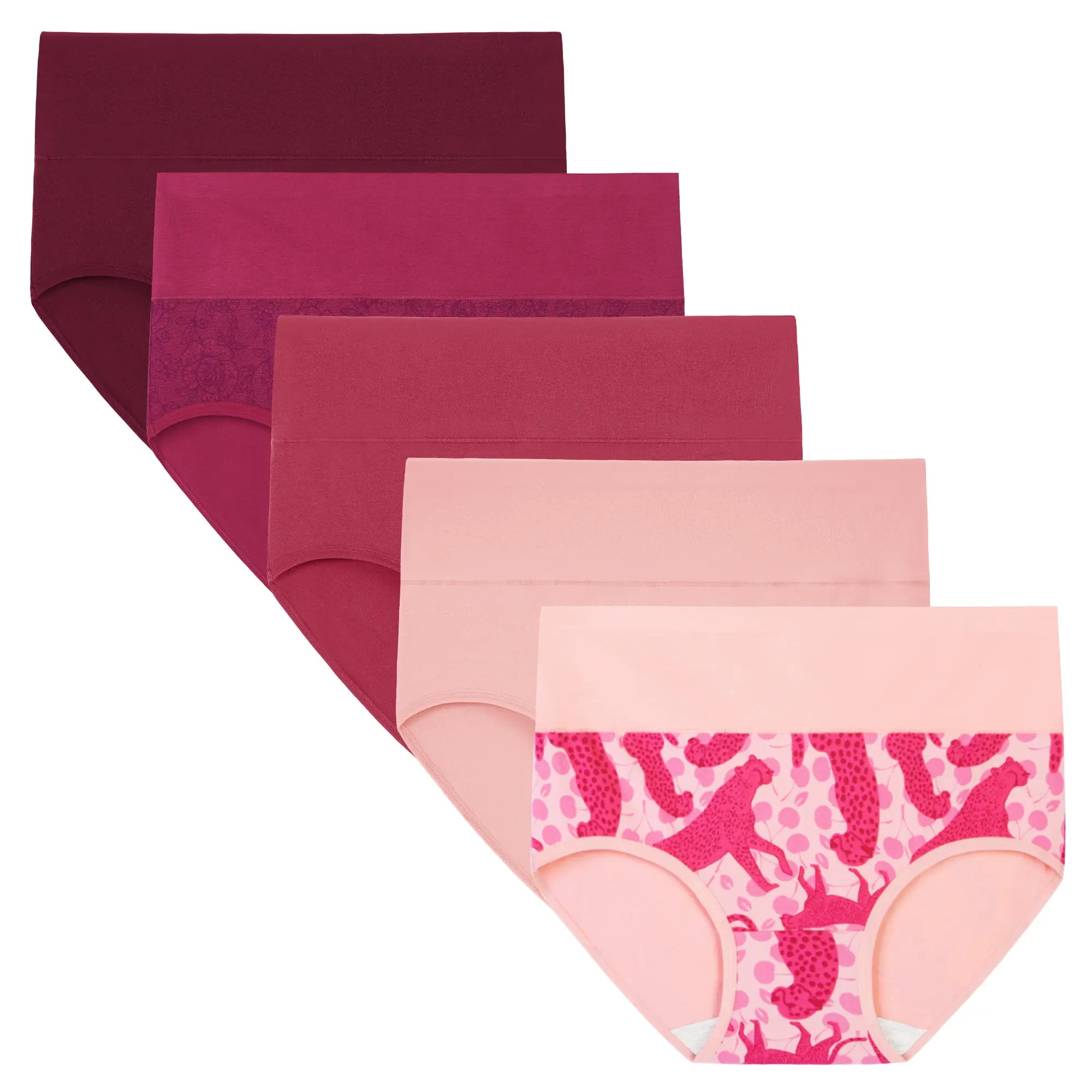 INNERSY Women's High Waisted Cotton Panties 5-Pack