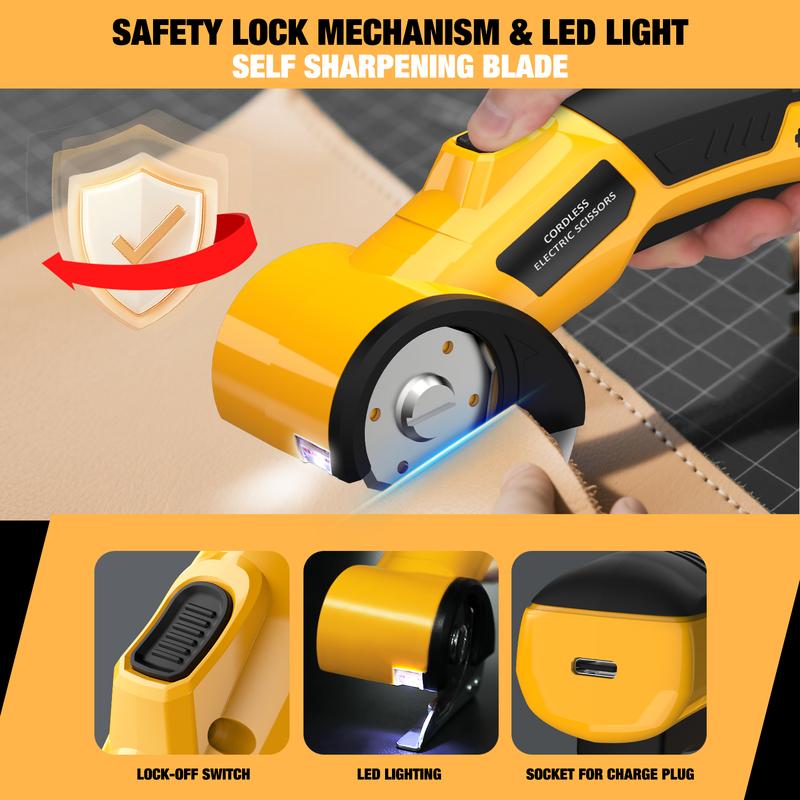 Zeleki Cordless Electric Scissors 4V – Rechargeable Heavy Duty Cutter