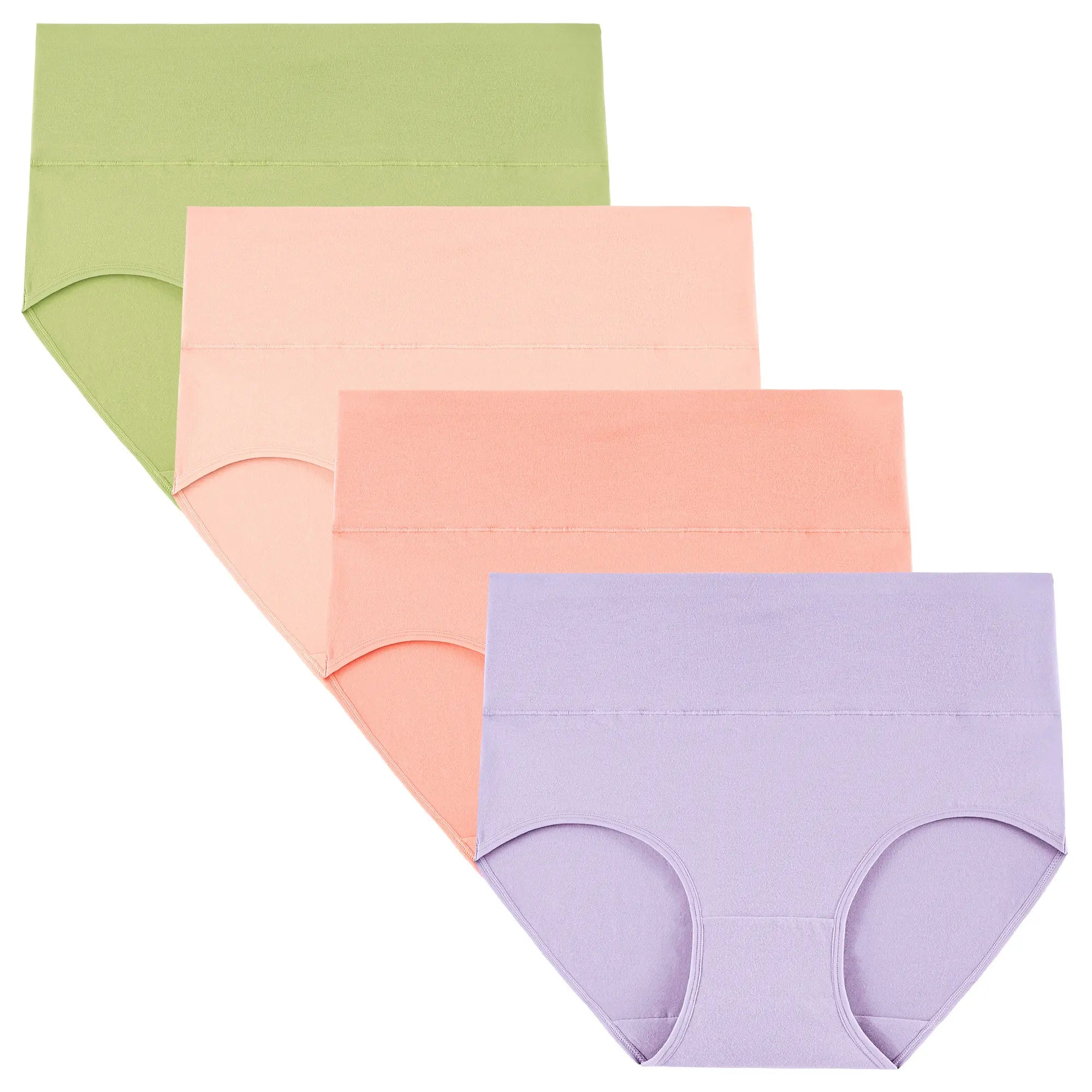 INNERSY Women's Plus Size XL-5XL High Waisted Cotton Underwear 4-Pack