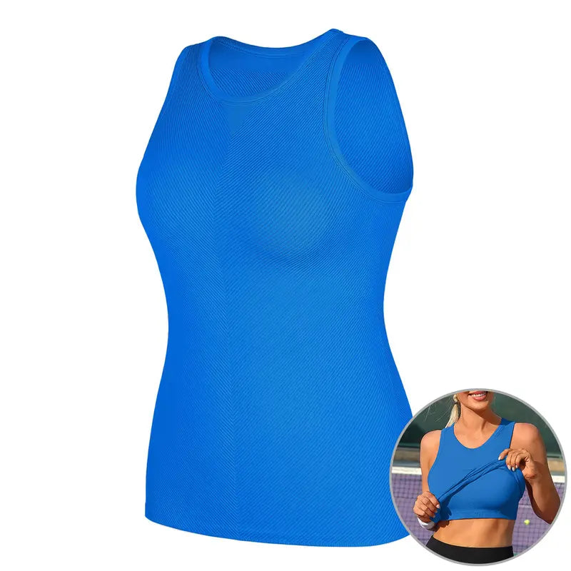 [2 Pack] ATTRACO Women Workout Tank Tops with Built in Bra