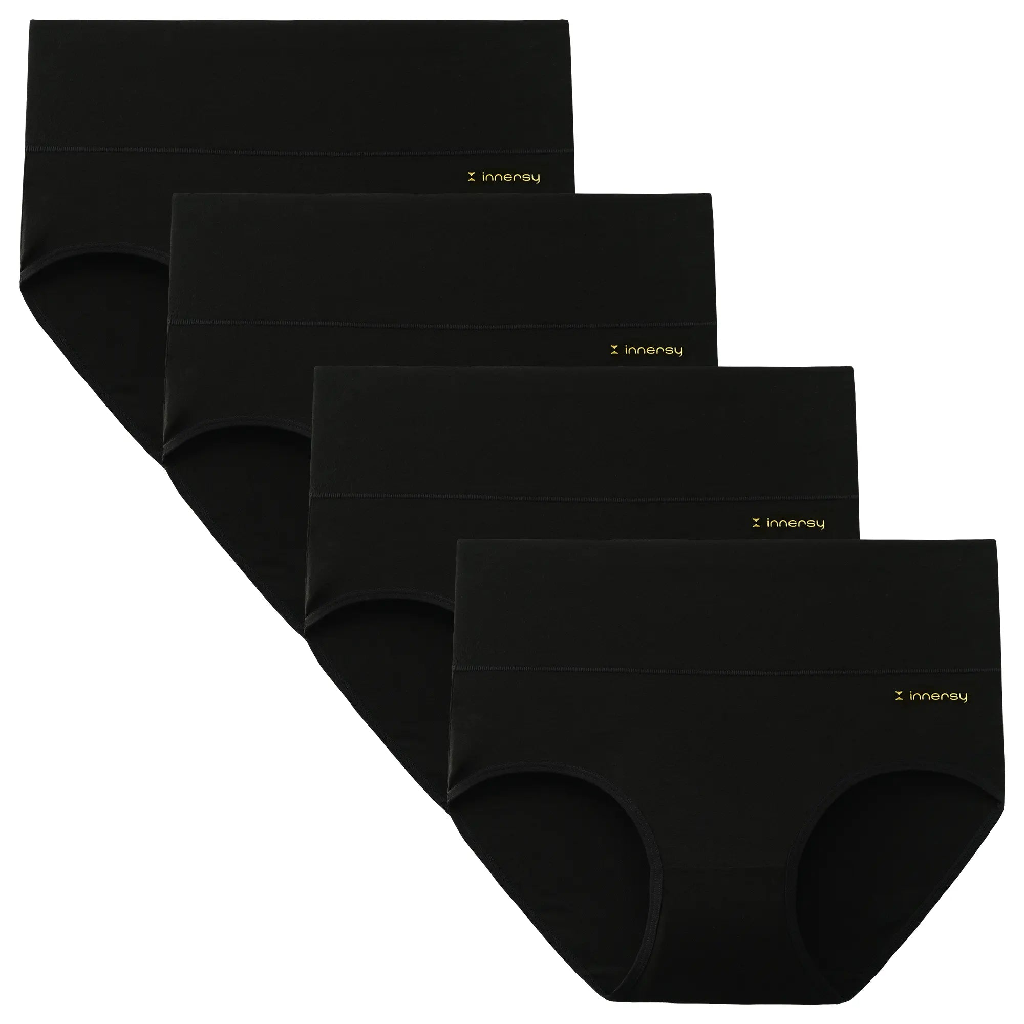 INNERSY Women's Plus Size XL-5XL High Waisted Cotton Underwear 4-Pack