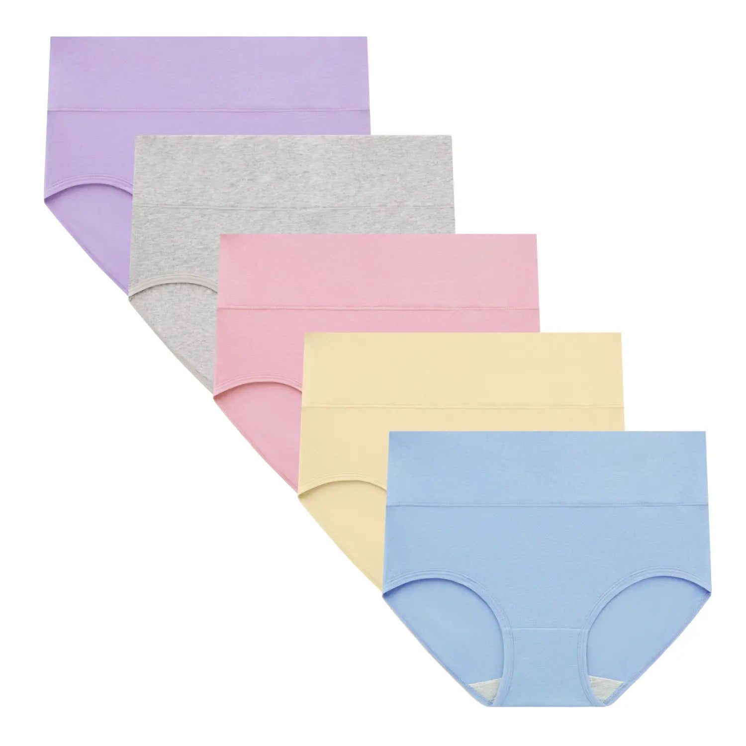 INNERSY Women's High Waisted Cotton Panties 5-Pack